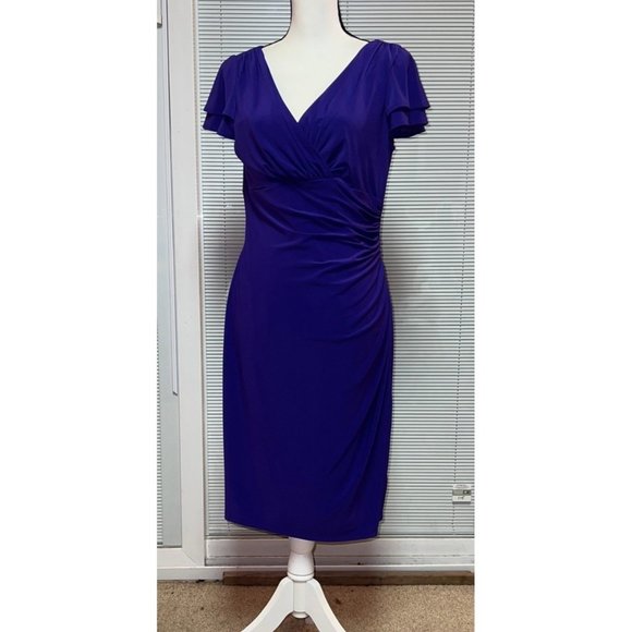 Lauren Ralph Lauren Dresses & Skirts - LAUREN RALPH LAUREN Purple Faux Wrap Dress -- Size 12